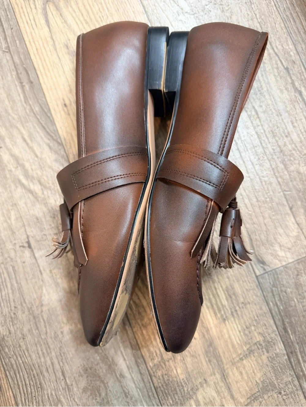 Men's Brown Tassel Kiltie Loafers — Sleek Slip-On Dress Shoes
